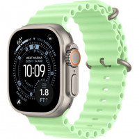 Apple Watch Ultra 3 (2025), 49 мм, корпус из титана цвета «Natural», ремешок Ocean Band цвета «Neon Green», зелёный
