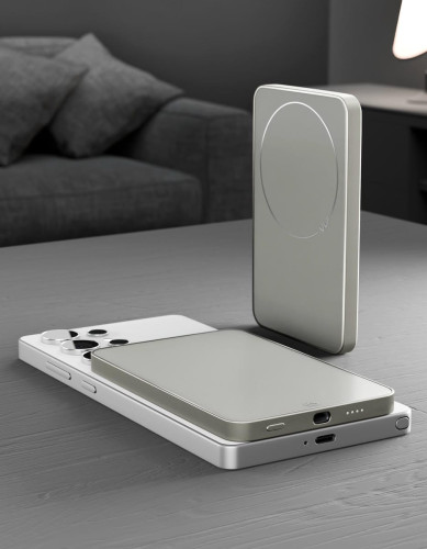 Аккумулятор внешний VLP Diamond Energy MagSafe, Qi2, 5000 mAh, USB-C, натуральный титан