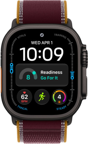 Apple Watch Ultra 4 (2026), 49 мм, корпус из титана цвета «Black», ремешок Trail Loop цвета «Burgundy», бургунди