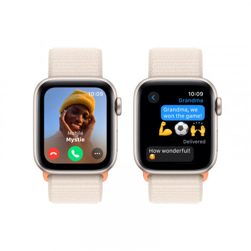 Apple Watch SE (2024) 44mm, корпус из алюминия (Сияющая звезда)