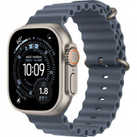 Apple Watch Ultra 3 (2025), 49 мм, корпус из титана цвета «Natural», ремешок Ocean Band цвета «Anchor Blue», синий