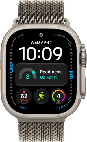 Apple Watch Ultra 4 (2026), 49 мм, корпус из титана цвета «Natural», ремешок Titanium Milanese Loop цвета «Natural», бежевый