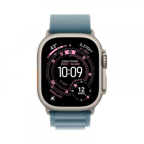 Apple Watch Ultra 3 (2025), 49 мм, корпус из титана цвета «Black», ремешок Alpine Loop цвета «Light Blue», голубой
