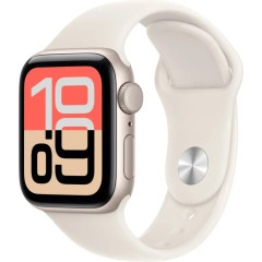 Apple Watch SE 3 (2025) 40mm, корпус из алюминия «Starlight», ремешок Sport Band «Starlight», сияющая звезда