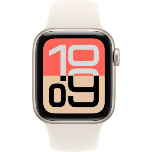 Apple Watch SE 3 (2025) 40mm, корпус из алюминия «Starlight», ремешок Sport Band «Starlight», сияющая звезда