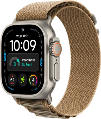 Apple Watch Ultra 4 (2026), 49 мм, корпус из титана цвета «Natural», ремешок Alpine Loop цвета «Desert», песочный