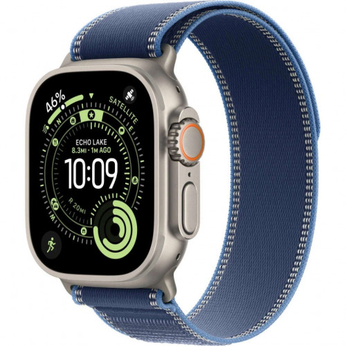 Apple Watch Ultra 3 (2025), 49 мм, корпус из титана цвета «Natural», ремешок Trail Loop цвета «Blue/Bright Blue», синий