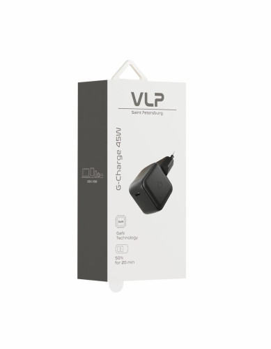 Сетевое зарядное устройство VLP G-Charge 45Вт USB-C, PD, QC, черный