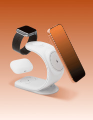 Беспроводное зарядное устройство VLP Powerstand 3in1 Qi2 для Apple Watch, белое