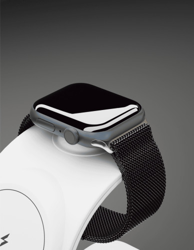 Беспроводное зарядное устройство VLP Powerstand 3in1 Qi2 для Apple Watch, белое