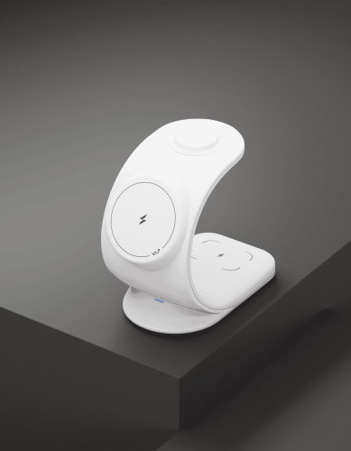 Беспроводное зарядное устройство VLP Powerstand 3in1 Qi2 для Apple Watch, белое
