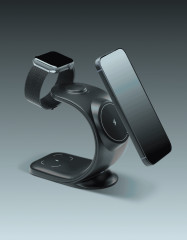 Беспроводное зарядное устройство VLP Powerstand 3in1 Qi2 для Apple Watch, черное