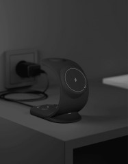 Беспроводное зарядное устройство VLP Powerstand 3in1 Qi2 для Apple Watch, черное