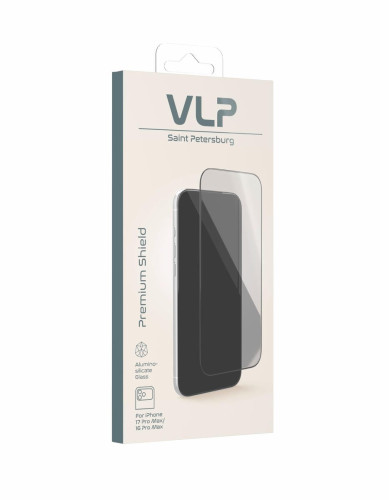 Стекло защитное 2.5D VLP Premium Shield для iPhone 17 Pro Max/16 Pro Max, с черной рамкой