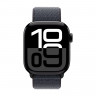 Apple Watch Series 10 46mm, корпус из алюминия (Черный глянец), спортивный браслет темно-синего цвета