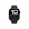 Apple Watch Series 10 46mm, корпус из алюминия (Черный глянец), спортивный ремешок черного M/L
