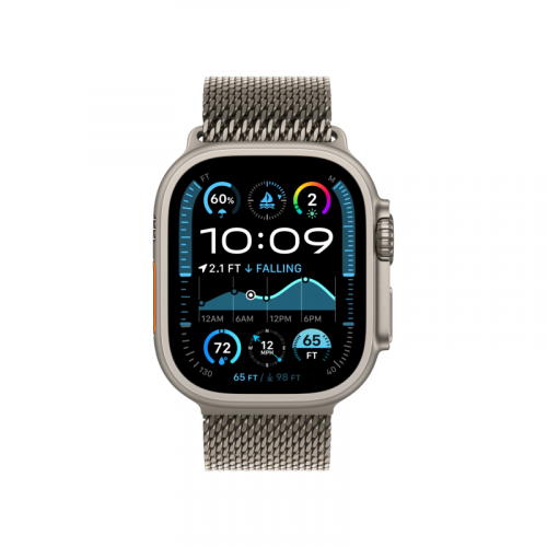 Apple Watch Ultra 2 GPS + Cellular 49mm, корпус из бежевого титана, ремешок Milanese бежевого цвета, M