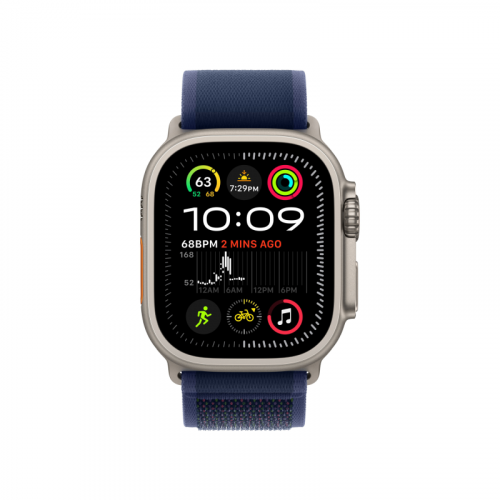 Apple Watch Ultra 2 GPS + Cellular 49mm, корпус из бежевого титана, ремешок Trail голубого цвета M
