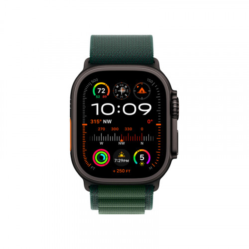 Apple Watch Ultra 2 GPS + Cellular 49mm, корпус из черного титана, ремешок Alpine зеленого цвета M