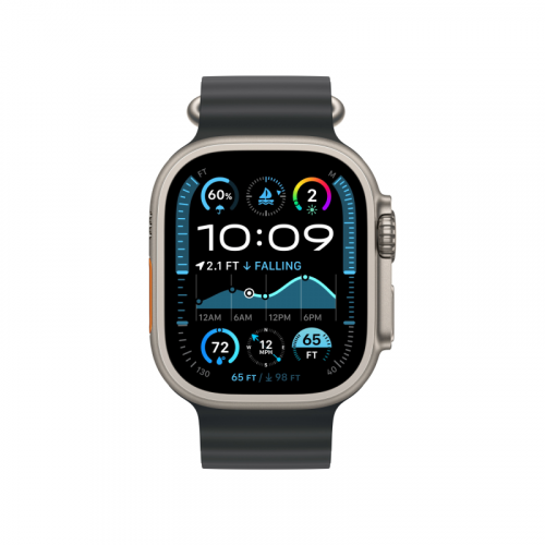 Apple Watch Ultra 2 GPS + Cellular 49mm, корпус из бежевого титана, ремешок Ocean черного цвета