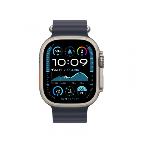 Apple Watch Ultra 2 GPS + Cellular 49mm, корпус из бежевого титана, ремешок Ocean темно-синего цвета
