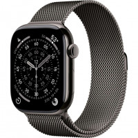 Apple Watch Series 11 (GPS+Cellular) 42mm Slate Titanium Case with Slate Milanese Loop (Графитовый)