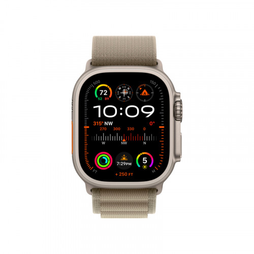 Apple Watch Ultra 2 GPS + Cellular 49mm, титановый корпус, ремешок Alpine Оливкового M