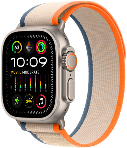 Apple Watch Ultra 2 GPS + Cellular 49mm, титановый корпус, ремешок Trail (Оранжевый/Бежевый)