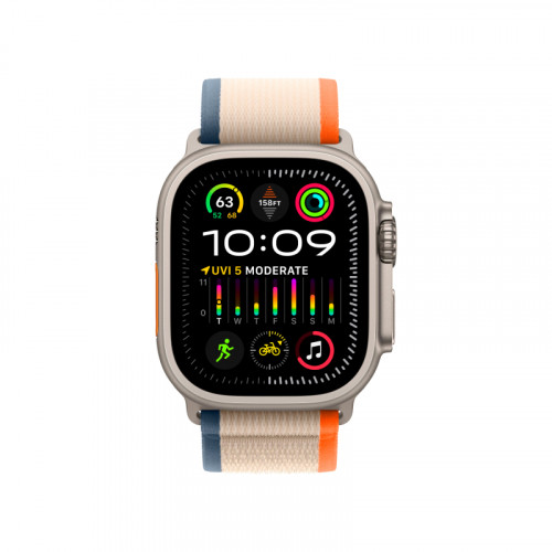 Apple Watch Ultra 2 GPS + Cellular 49mm, титановый корпус, ремешок Trail (Оранжевый/Бежевый)