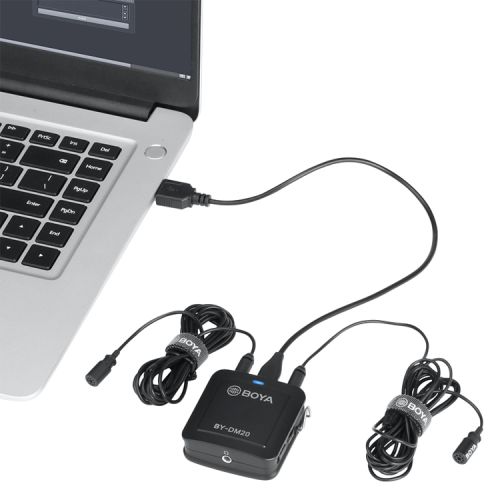 Петличный микрофон BOYA BY-DM20 двухканальный