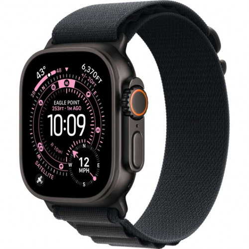 Apple Watch Ultra 3 (2025), 49 мм, корпус из титана цвета «Black», ремешок Alpine Loop цвета «Black», чёрный