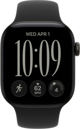 Apple Watch Series 12 46 mm, корпус из алюминия (Черный), ремешок Sport Band