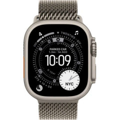 Apple Watch Ultra 3 (2025), 49 мм, корпус из титана цвета «Natural», ремешок Titanium Milanese Loop цвета «Natural», бежевый