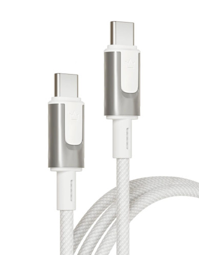 Дата-кабель VLP Force Line 100W USB-C + USB-C, 1.2m, белый