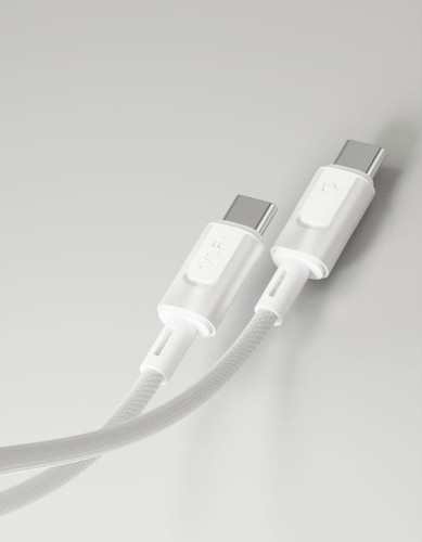 Дата-кабель VLP Force Line 100W USB-C + USB-C, 1.2m, белый