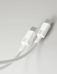 Дата-кабель VLP Force Line 100W USB-C + USB-C, 1.2m, белый