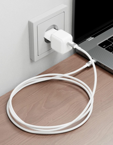 Дата-кабель VLP Force Line 100W USB-C + USB-C, 1.2m, белый