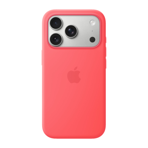 Силиконовый чехол MagSafe Apple Silicone Case для iPhone 17 Pro («Спелая гуава» | Bright Guava)