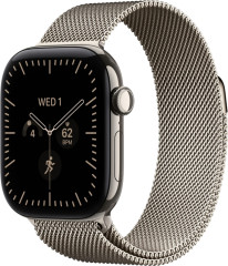 Apple Watch Series 12 42 mm, корпус из титана (Natural), миланский сетчатый браслет