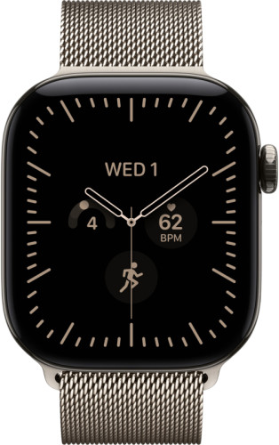 Apple Watch Series 12 42 mm, корпус из титана (Natural), миланский сетчатый браслет