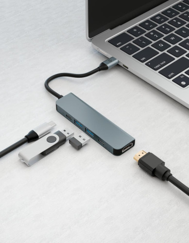 Адаптер VLP Infinity USB-C Hub 5 в 1, графит