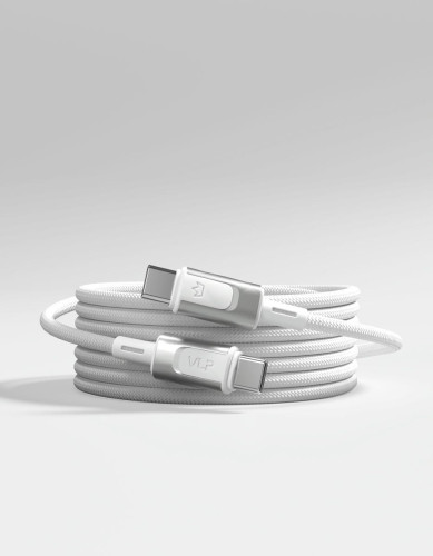 Дата-кабель VLP Force Line Magnet USB-C, 1.5м, 100W USB 2.0, белый
