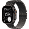 Apple Watch Ultra 3 (2025), 49 мм, корпус из титана цвета «Black», ремешок Titanium Milanese Loop цвета «Black», чёрный