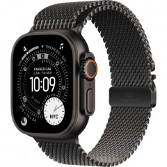 Apple Watch Ultra 3 (2025), 49 мм, корпус из титана цвета «Black», ремешок Titanium Milanese Loop цвета «Black», чёрный