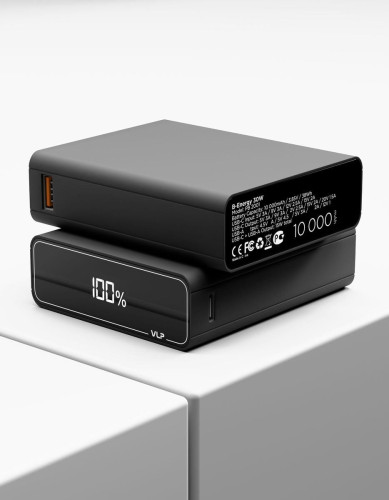 Аккумулятор внешний VLP B-Energy 10000 mAh 30W, USB-C, USB-A , steel gray